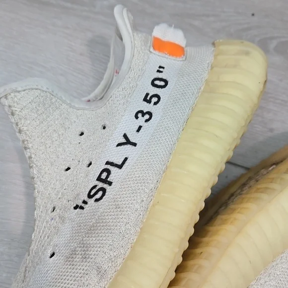 Off White x Yeezy Adidas Custom Boost 350 v2 Athletic Sneakers shoes sz 7